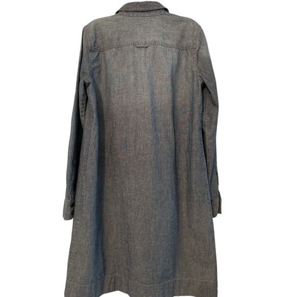 J. Crew shirt dress, denim, sz small, half button, pockets, button up sleeves. - Picture 3 of 7